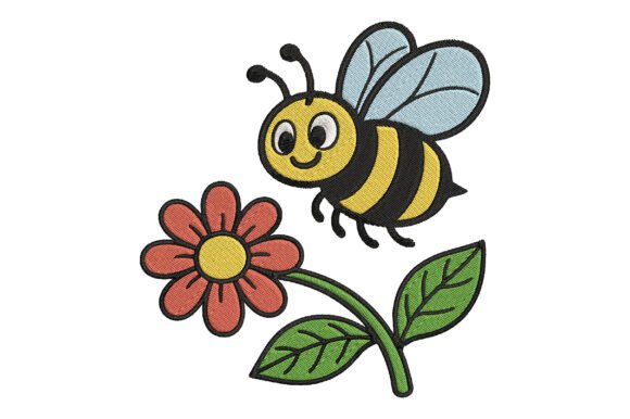 Bee with Flower Embroidery Design Review