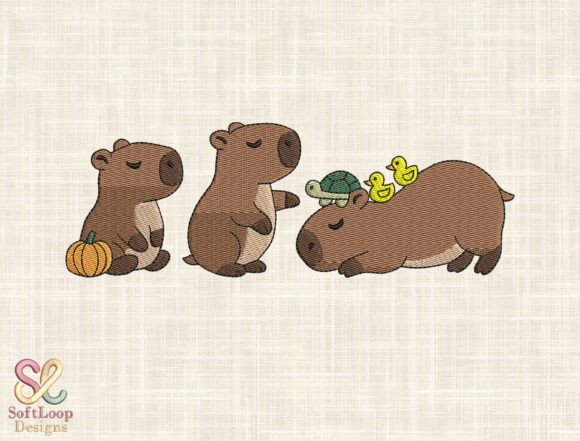 Capybara Friends Embroidery Design Review