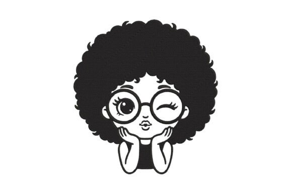 Cute Afro Girl Face Embroidery Design Review