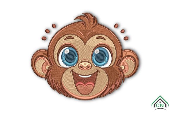 Cute Monkey Face Embroidery Design Review