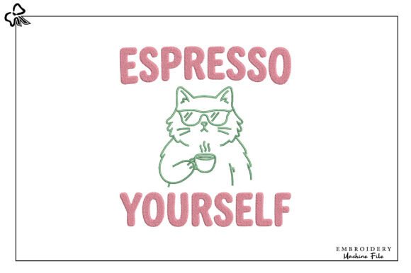 Funny Coffee Cat Embroidery Review