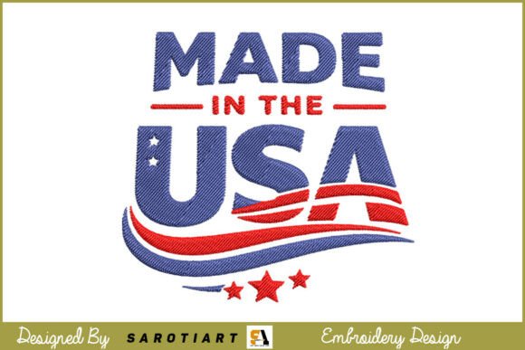 Made in the USA Patriotic Embroidery