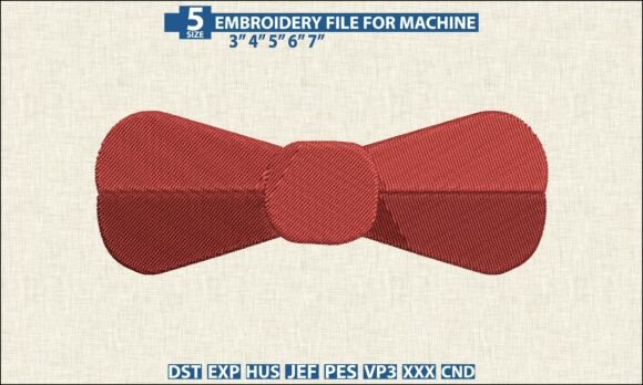 Red Bow Tie Embroidery PES DST Design Review
